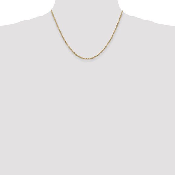 1.7mm, 14k Yellow Gold, Singapore Chain Necklace, 18 Inch - Picture 2 of 8
